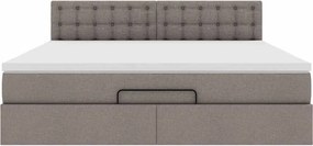 vidaXL Οθωμανικό κρεβάτι με στρώμα Taupe 180x200cm ύφασμα