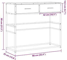 ΤΡΑΠΕΖΙ ΚΟΝΣΟΛΑ ΜΑΥΡΟ 90X35X80 ΕΚ. ΕΠΕΞΕΡΓΑΣΜΕΝΟ ΞΥΛΟ 849174