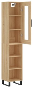 vidaXL Μπουφές Sonoma δρυς 34,5 x 34 x 180 εκ. από Επεξεργασμένο Ξύλο