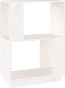 VidaXL Βιβλιοθήκη/Διαχωριστικό Χώρου Λευκό 51x25x70 εκ. Μασίφ Πεύκο