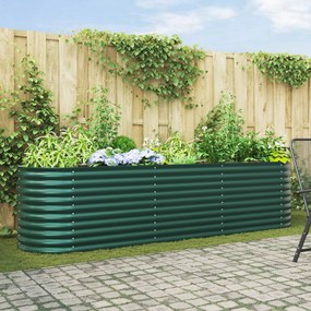 vidaXL Υψωμένο Κρεβάτι Κήπου Πράσινο 320x80x81 εκ από Γαλβανισμένο Χάλυβα