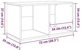 vidaXL Σετ επίπλου τηλεόρασης Καφέ 72 x 35 x 37 εκ Επεξεργασμένο ξύλο