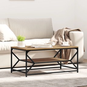 Τραπεζάκι σαλονιού με ράφι από Ξύλο Artisan 90x50x40 εκ. Επεξεργασμένο ξύλο