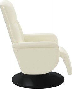 vidaXL Πολυθρόνα Ανακλινόμενη με Υποπόδιο Κρεμ Βελούδινη