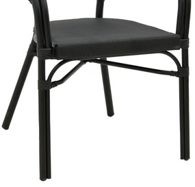 Πολυθρόνα Elyza pakoworld μαύρο αλουμίνιο-μαύρο textilene 57x62x84εκ