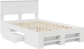 vidaXL Σκελετός Κρεβατιού Λευκό 137 x 203 εκ. Επεξεργασμένο ξύλο