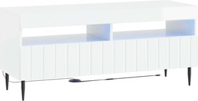vidaXL 5 Τεμάχια LED Τηλεοπτικού Ντουλαπιού Γυαλιστερό Λευκό