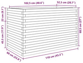 Ζαρντινιέρα Κήπου 110x60x68,5 εκ. από Μασίφ Ξύλο Ψευδοτσούγκας - Καφέ