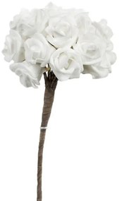 Artekko Roses Bouquet Μπουκέτο με Τεχνητά Τριαντάφυλλα Λάτεξ Λευκό (15x15x65)cm