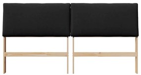 vidaXL Ταπετσαρισμένο κεφαλάρι Μαύρο 180 cm Στερεά ξυλεία πεύκου