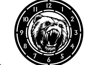 Intra απο ξύλο plywood 3mm-4mm πάχος Πρότυπο κοπής ρολογιού Angry Bear Δίασταση 15x15 cm INTRAFABR-68375360