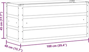 vidaXL Γλάστρα Ανοιχτό γκρι 100 x 40 x 45 cm Ατσάλι