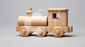 Intra Συλλεκτικό Ξύλινο Παζλ Plywood  4mm - Αξιολάτρευτο Ξύλινο Παιχνίδι Τρένο για παιδιά Σε Ξύλινο Κουτί - Διαστάσεις: 10x10 cm – 25 κομμάτια