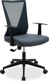 Καρέκλα γραφείου Ghost pakoworld με ύφασμα mesh χρώμα μαύρο - γκρι