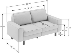 2-Seat Sofa Sparrow 2 - Night Grey, Walnut Night Grey
Walnut