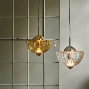 Κρεμαστό Φωτιστικό Lotus Clear Ø25cm Ασημί