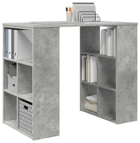 vidaXL Γραφείο με ράφι Γκρι 90 x 50 x 75 εκ. Επεξεργασμένο ξύλο