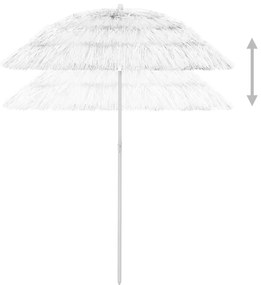 Ομπρέλα Θαλάσσης Hawaii Λευκή 180 εκ. - Λευκό