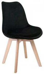 MARTIN Καρέκλα Οξιά Φυσικό, Ύφασμα Velure Μαύρο, Αμοντάριστη Ταπετσαρία ΕΜ136,24V