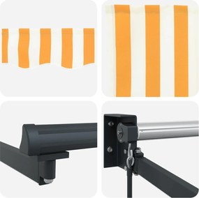 vidaXL Χειροκίνητη αναδιπλούμενη τέντα με LED 5 x 3 m