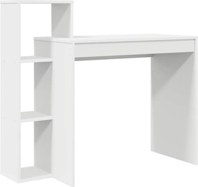 vidaXL Γραφείο με ράφι Λευκό 100 x 40 x 90 cm Επεξεργασμένο ξύλο