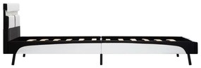 vidaXL Πλαίσιο Κρεβατιού με LED Ασπρόμαυρο 90x200 εκ. Συνθετικό Δέρμα