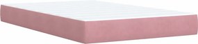vidaXL Κρεβάτι Boxspring με Στρώμα Ροζ 120x200 εκ. Βελούδινο