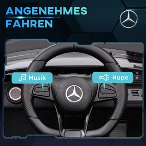 AIYAPLAY Ηλεκτρικό αυτοκίνητο για παιδιά, Mercedes, 3-5 χλμ/ώρα, Τηλεχειριστήριο, Φως &amp; Μουσική, Μαύρο