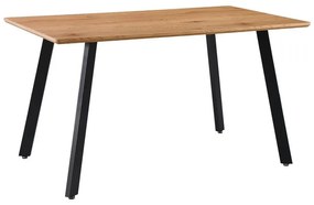 Dining table Toafel MDF in natural color with black metal legs 140x80x75cm 140x80x75 εκ.