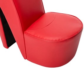 vidaXL Κάθισμα Γόβα Κόκκινο από Συνθετικό Δέρμα