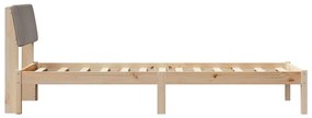 vidaXL Σκελετός Κρεβατιού Καφέ και ταμπά 75 x 190 cm Μασίφ ξύλο πεύκου