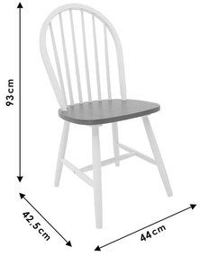 Τραπεζαρία Alice-Adalyn σετ 5τμχ MDF καρυδί-λευκό 120x75x74εκ