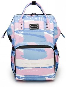 Τσάντα Μωρού Πλάτης B-263 Παραλλαγή 38x25x17 Pink-Blue Beikou Ύφασμα