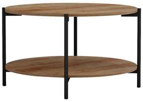 Coffee table Element melamine natural-black D80x45cm 80x80x45 εκ.