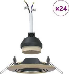 vidaXL Σποτ 24 pcs Ορείχαλκος 9 x 9 x 2.5 εκ. Μέταλλο