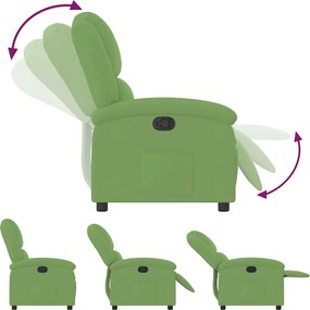 vidaXL Πολυθρόνα Ανακλινόμενη Ανοιχτό Πράσινο Βελούδινη