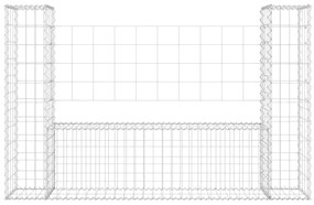vidaXL Συρματοκιβώτιο σε U Σχήμα με 2 Στύλους 140x20x100 εκ Σιδερένιο