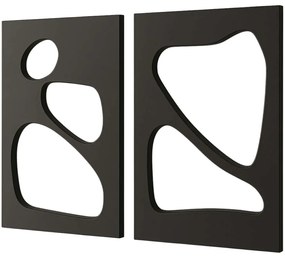 Διακοσμητικό Τοίχου (Σετ 2Τμχ) 233DWC1408 40x60cm Black Wallity Mdf