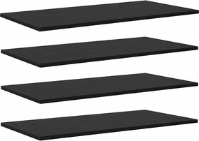 vidaXL Ράφι Βιβλίων 4 pcs Μαύρο 80 x 40 x 1,5 cm Επεξεργασμένο ξύλο