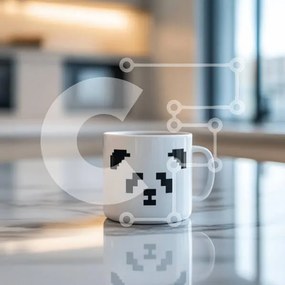 Intra Συλλεκτικό Ξύλινο Παζλ Plywood  4mm - Κούπα προσώπου Panda σε μαρμάρινο πάγκο Σε Ξύλινο Κουτί - Διαστάσεις: 10x10 cm – 25 κομμάτια