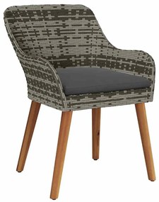 vidaXL Καρέκλα Κήπου 2 pcs Γκρι 55 x 62.5 x 82 εκ. συνθετικό ρατάν