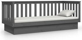 vidaXL Καναπές Κρεβάτι Γκρι 75x190 εκ. από Μασίφ Ξύλο Πεύκου