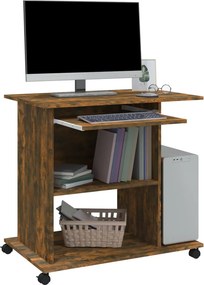 vidaXL Γραφείο Υπολογιστή Καπνιστή Δρυς 80x50x75 εκ. από Επεξεργ. Ξύλο