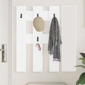 vidaXL Τοίχου Κρεμάστρα Λευκό 65 x 3 x 100 εκ. Επεξεργασμένο ξύλο