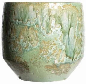 Supergreens Κασπώ Κεραμικό "Harris" Στρογγυλό Πράσινο 25x25x22 εκ.
