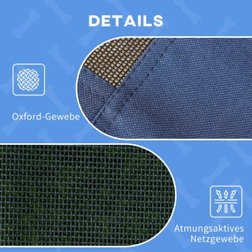 PawHut Κρεβάτι Σκύλου με Τέντα, Εξωτερικού Χώρου, Αναδιπλούμενο, Υπερυψωμένο, Μπλε + Μαύρο