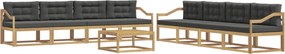 vidaXL Σειρά Καναπέ Εξωτερικού 9 τμχ. Άσπρο και Ανθρακί Πολυεστέρας