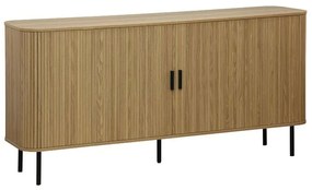 Μπουφές Scandi 260-000005 170x45x80cm Natural-Black Mdf,Μέταλλο