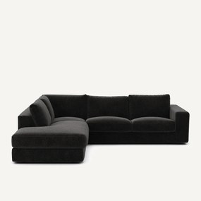 Γωνιακός καναπές από βελούδινο chenille ύφασμα, Skander