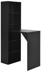 vidaXL Τραπέζι Μπαρ με Ράφι Μαύρο 115 x 59 x 200 εκ.